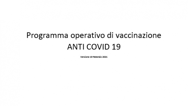 Programma operativo di Vaccinazione ANTI COVID 19